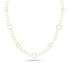 Dominique Cohen modern ethereal  delicate rounds and textured rounds chain necklace, 22 inch version, in 18k yellow gold <span class='visuallyhidden'>Call, text 323-404-2959 for shopping help.</span>